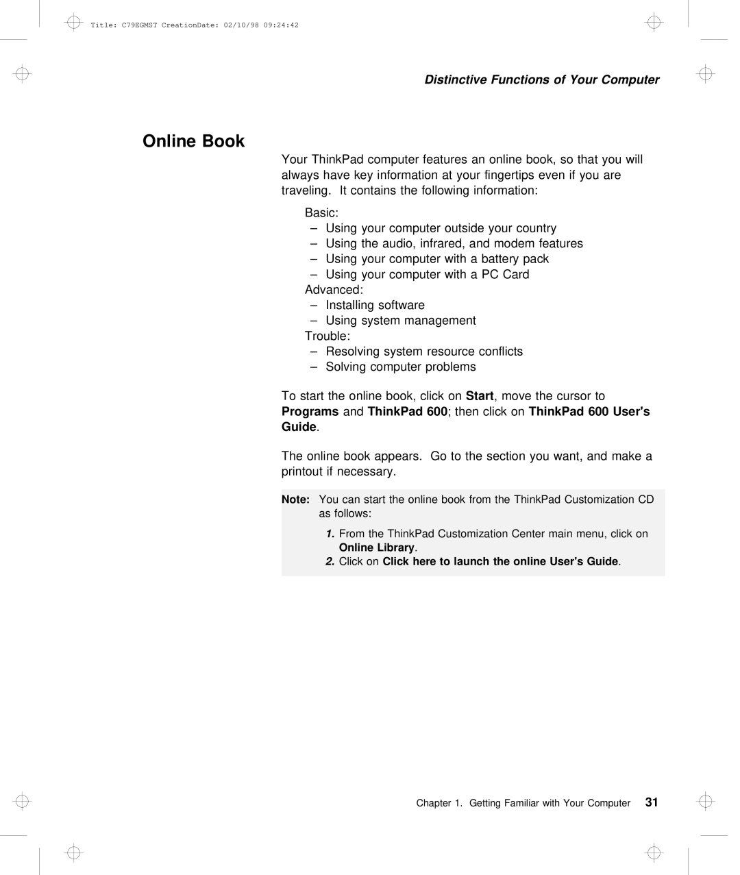 IBM C79EGMST manual Online Book, Guide 