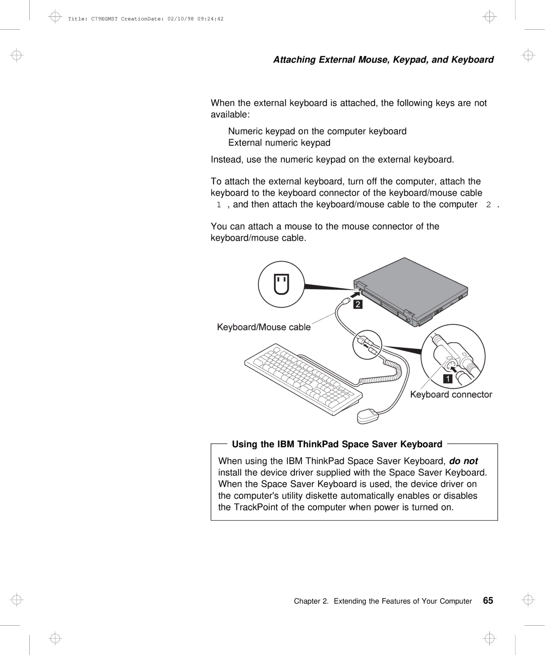 IBM C79EGMST manual Keyboard, Saver 