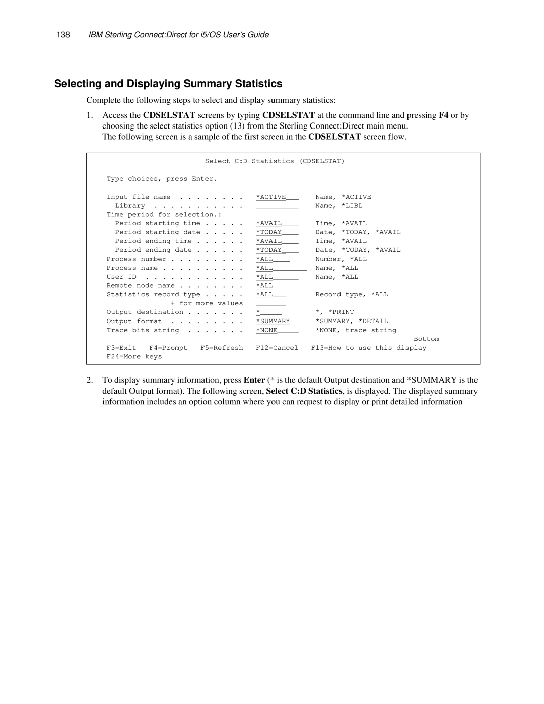 IBM CDI5UG1107 manual Selecting and Displaying Summary Statistics, Active 