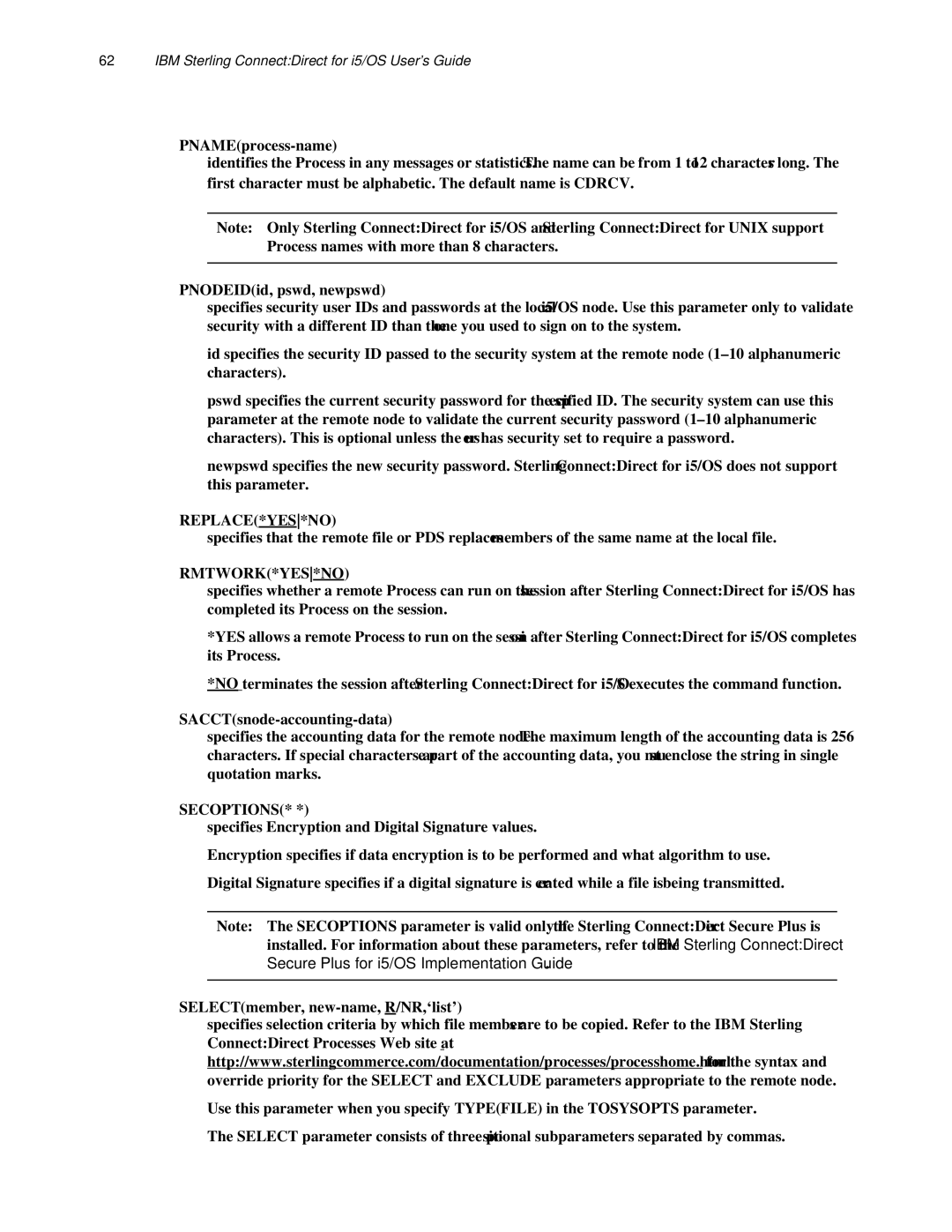 IBM CDI5UG1107 manual Replace*Yes*No, Rmtwork*Yes*No, SACCTsnode-accounting-data, SELECTmember, new-name, R/NR,‘list’ 