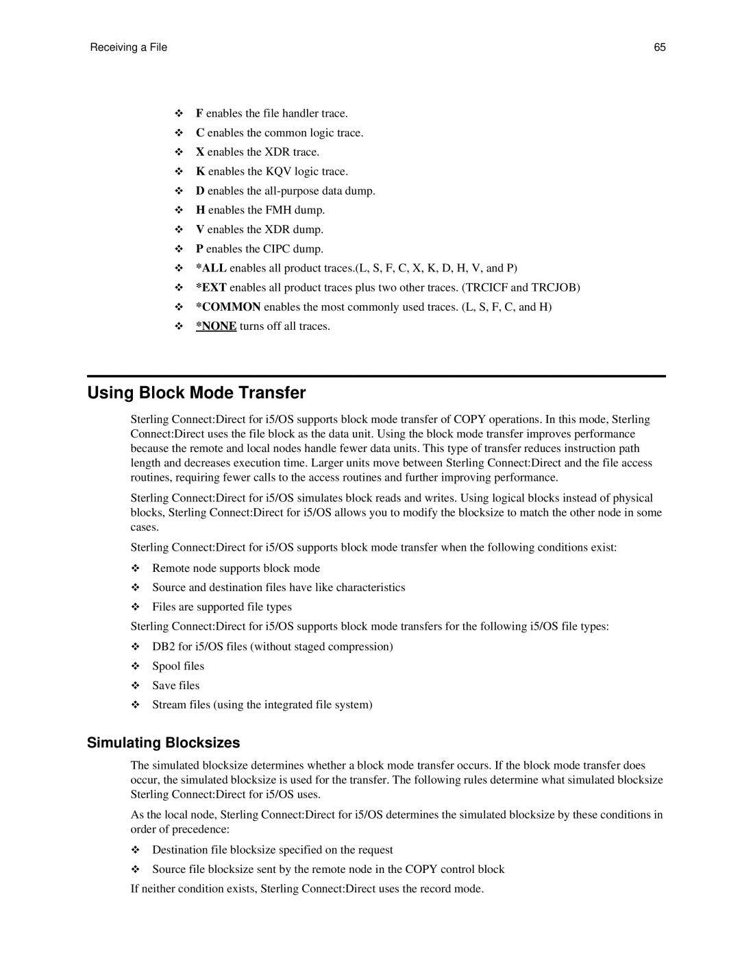 IBM CDI5UG1107 manual Using Block Mode Transfer 