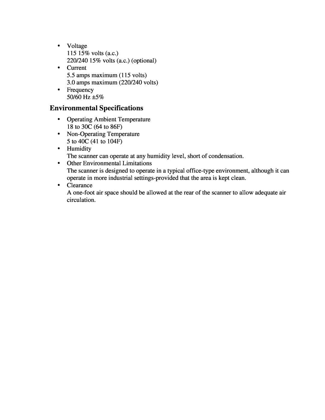 IBM CF Series manual Environmental Specifications 