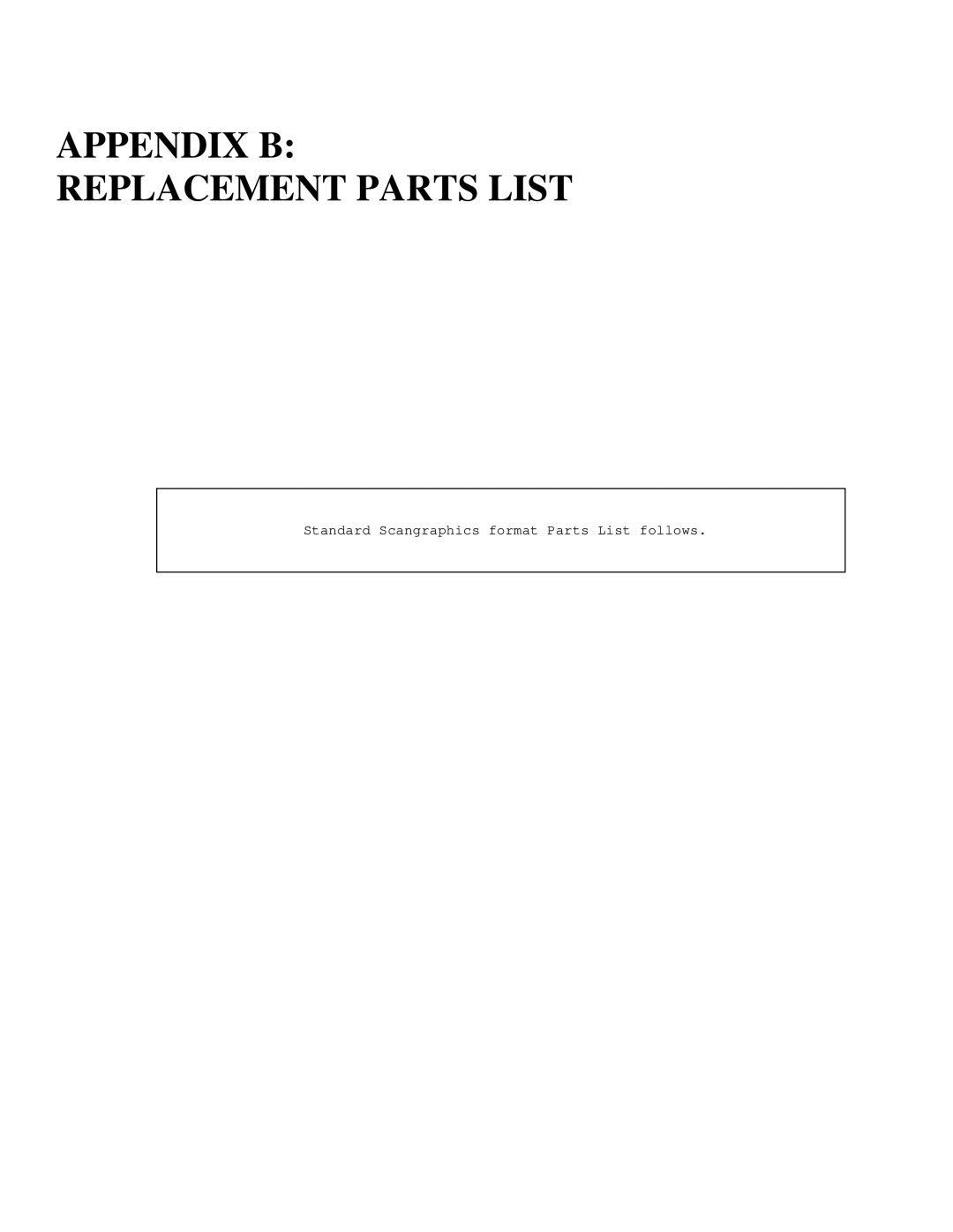 IBM CF Series manual Appendix B Replacement Parts List 