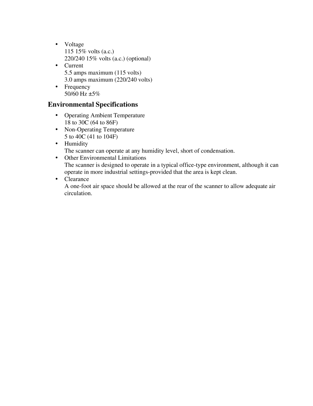 IBM CF Series manual Environmental Specifications 