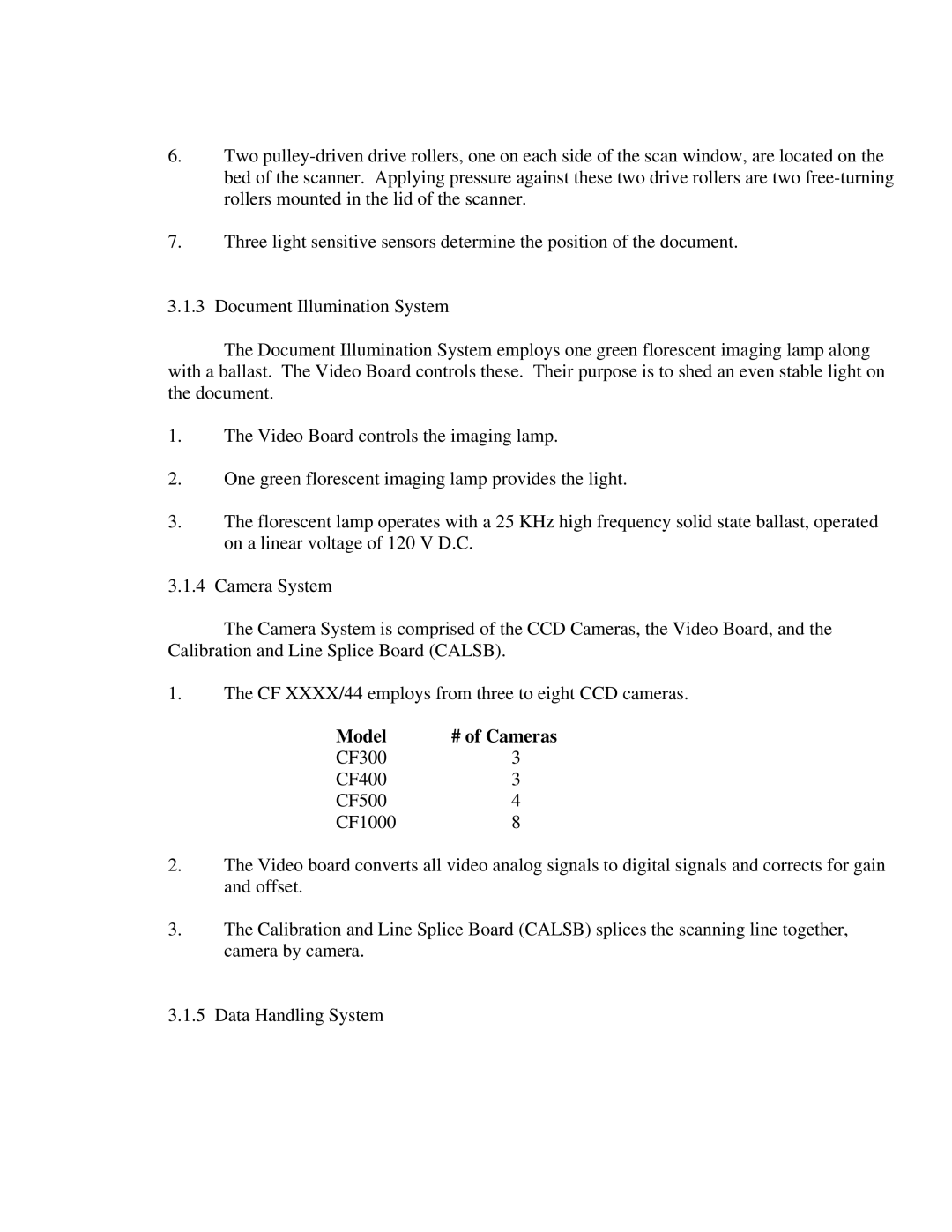 IBM CF Series manual Model # of Cameras 