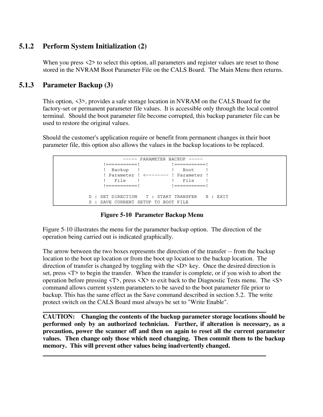 IBM CF Series manual Perform System Initialization, Parameter Backup 