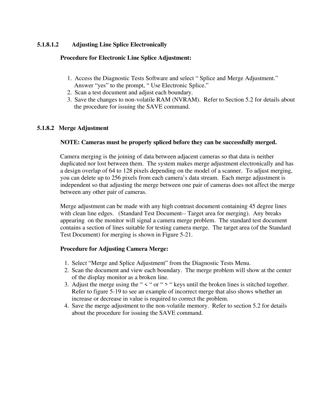 IBM CF Series manual Merge Adjustment, Procedure for Adjusting Camera Merge 