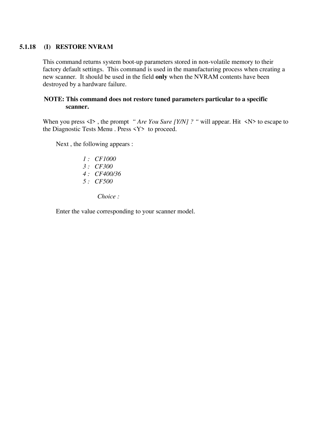 IBM CF Series manual Restore Nvram 