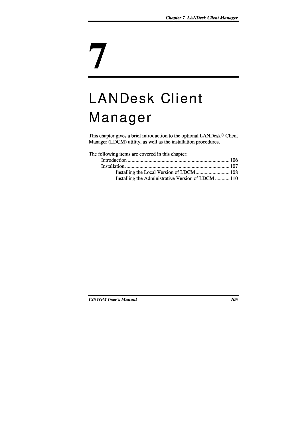 IBM CI5VGM Series user manual LANDesk Client Manager 