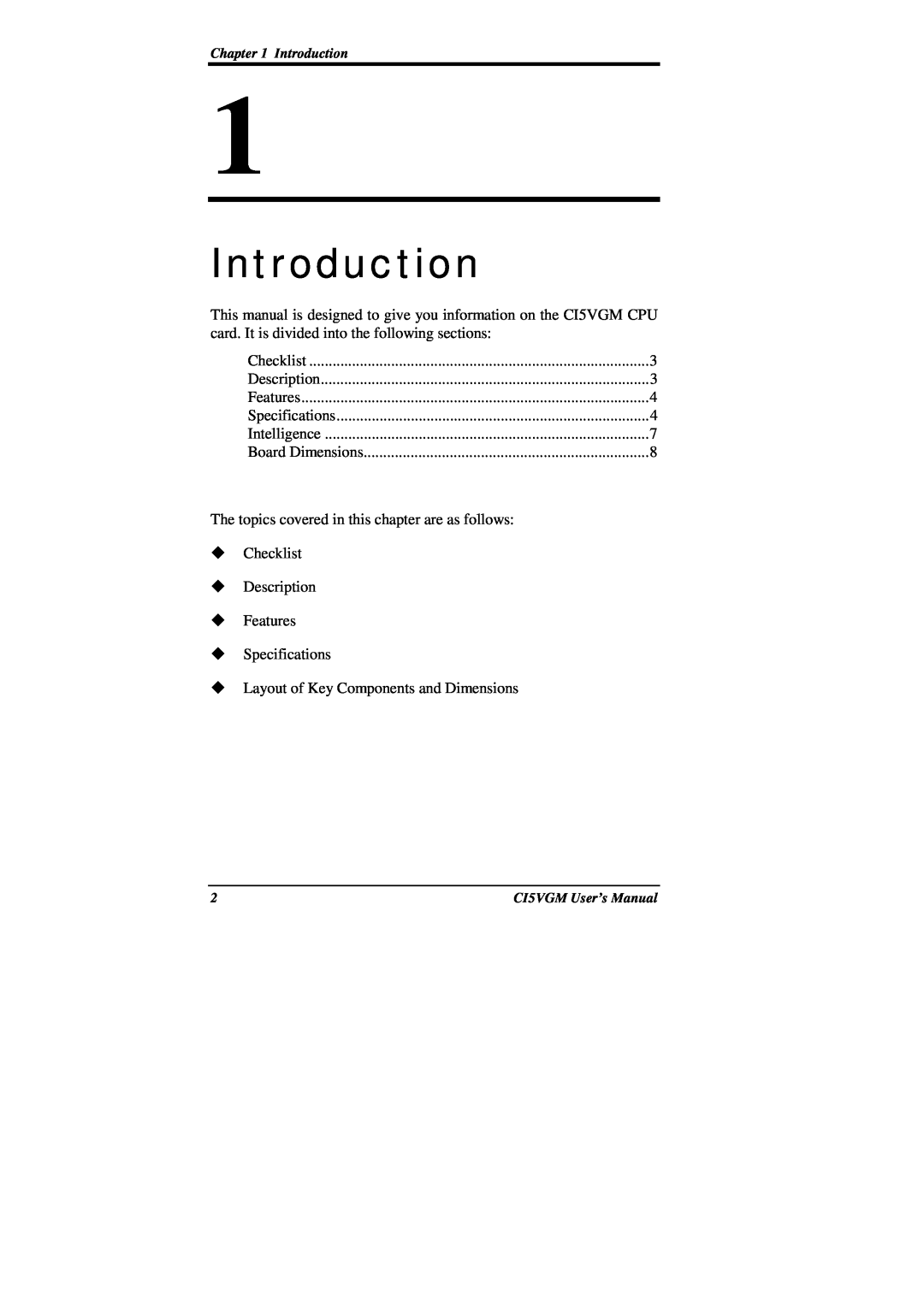 IBM CI5VGM Series user manual Introduction 