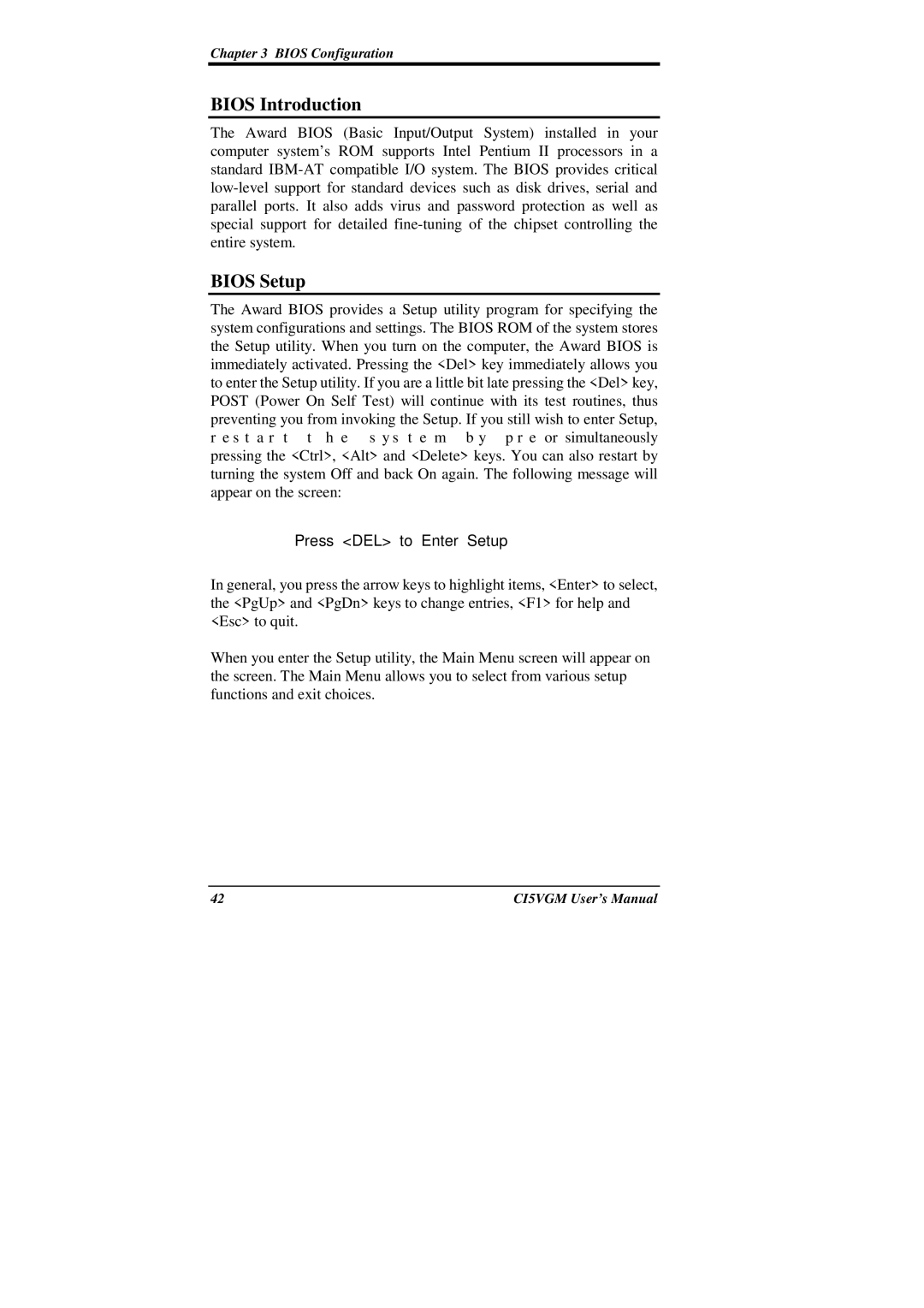 IBM CI5VGM Series user manual Bios Introduction, Bios Setup 