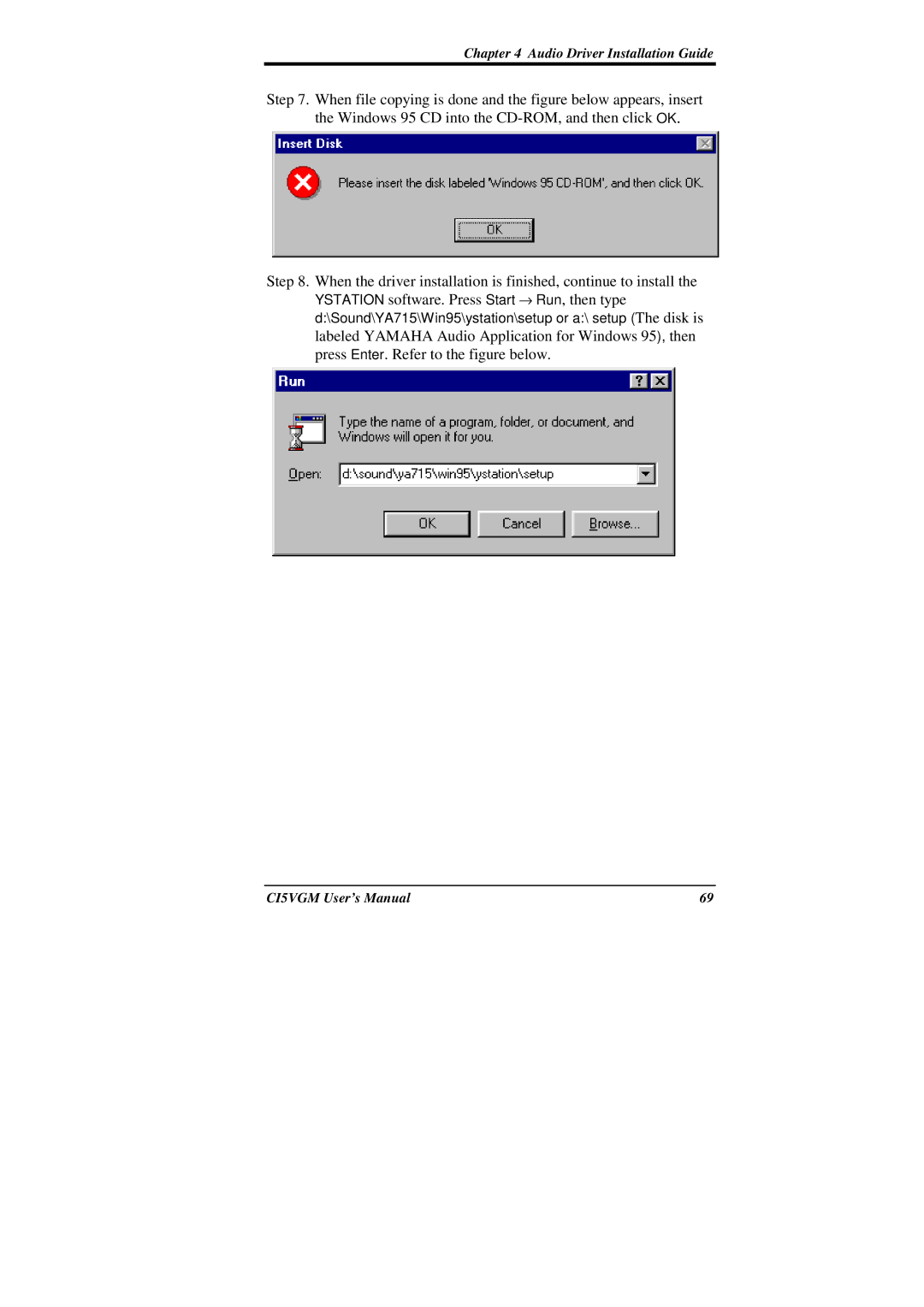 IBM CI5VGM Series user manual Audio Driver Installation Guide 