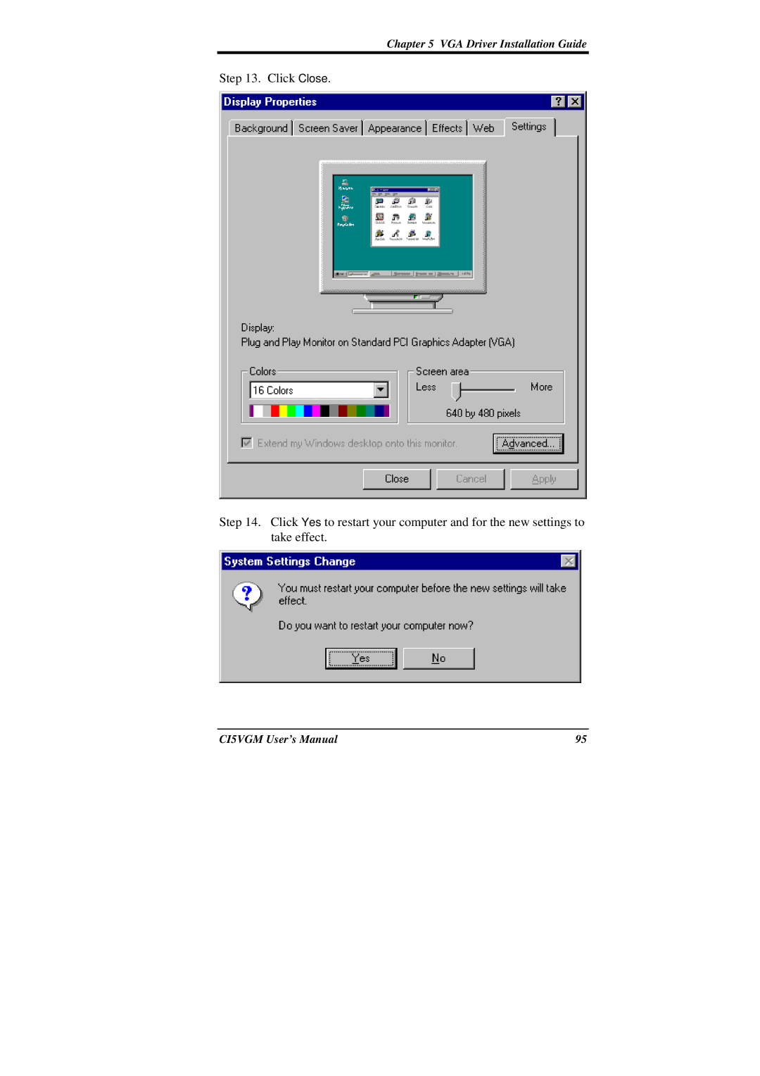 IBM CI5VGM Series user manual VGA Driver Installation Guide 