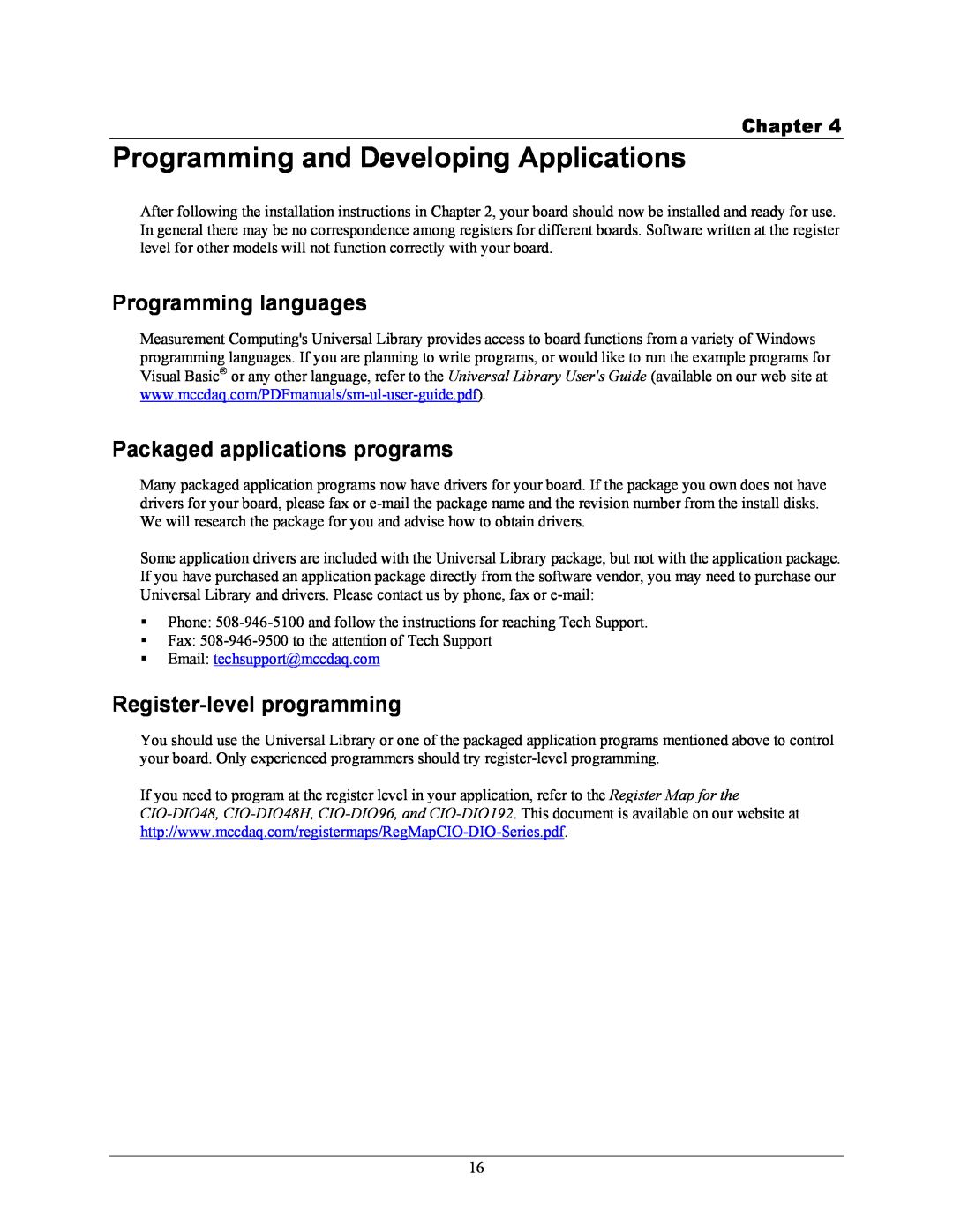 IBM CIO-DIO48H Programming and Developing Applications, Programming languages, Packaged applications programs, Chapter 