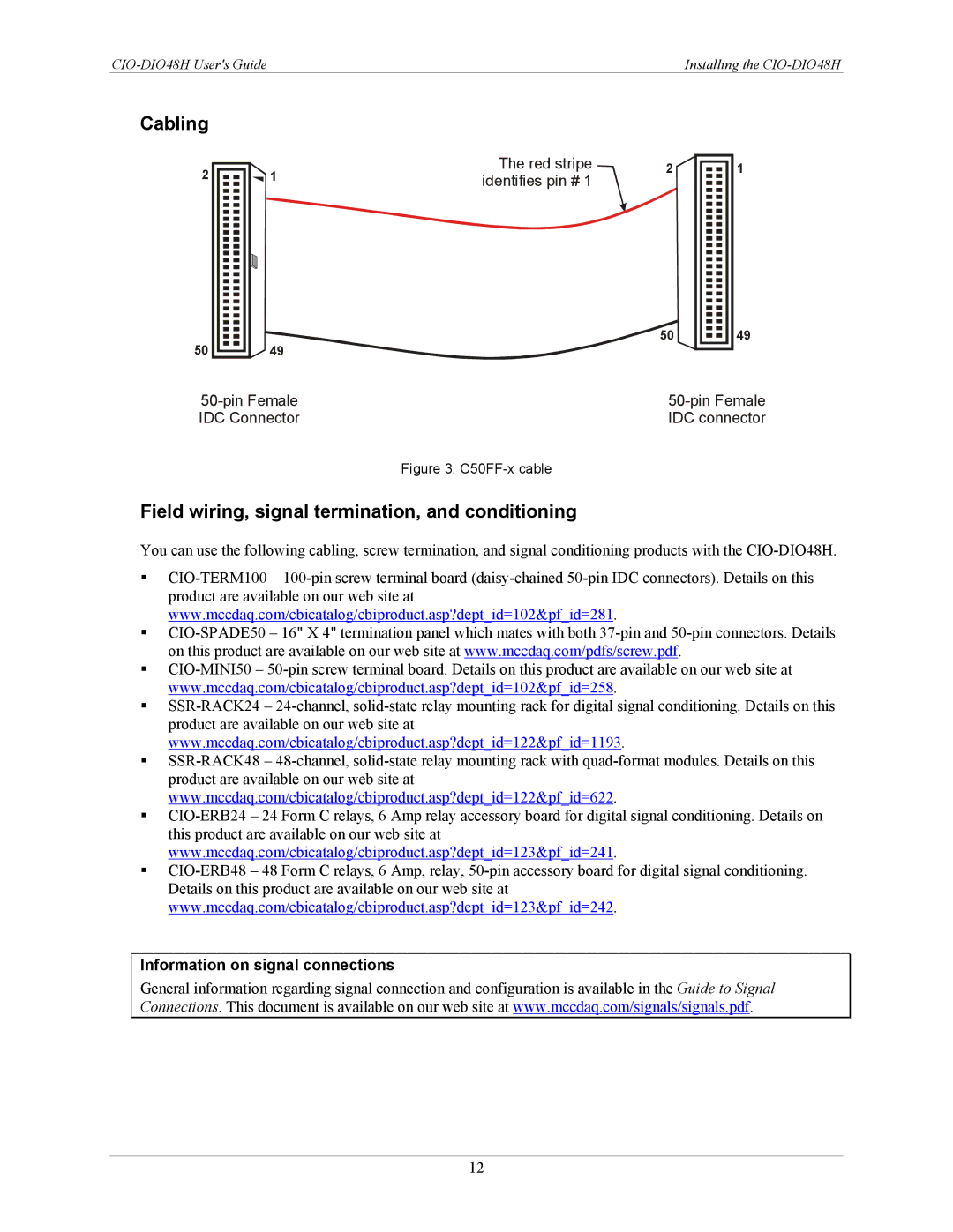 IBM CIO-DIO48H manual Cabling 