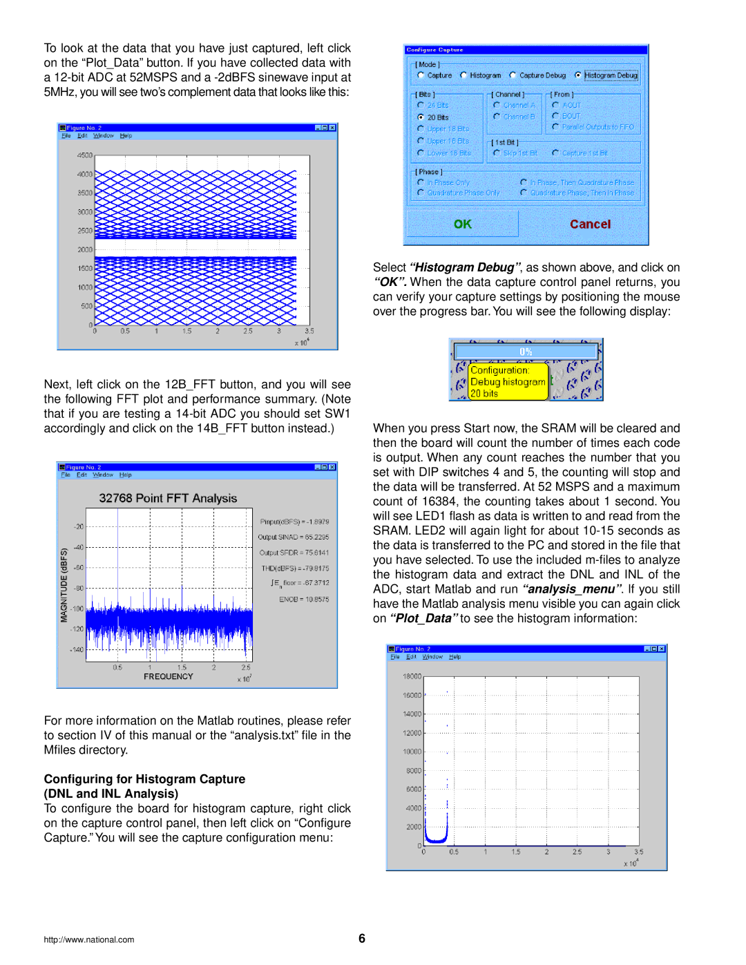 IBM CLC-CAPT-PCASM manual Conﬁguring for Histogram Capture DNL and INL Analysis 