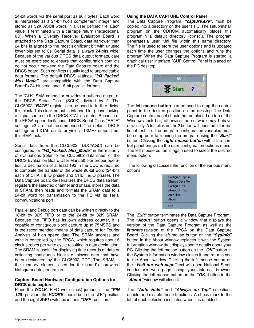 IBM CLC-CAPT-PCASM manual Using the Data Capture Control Panel 