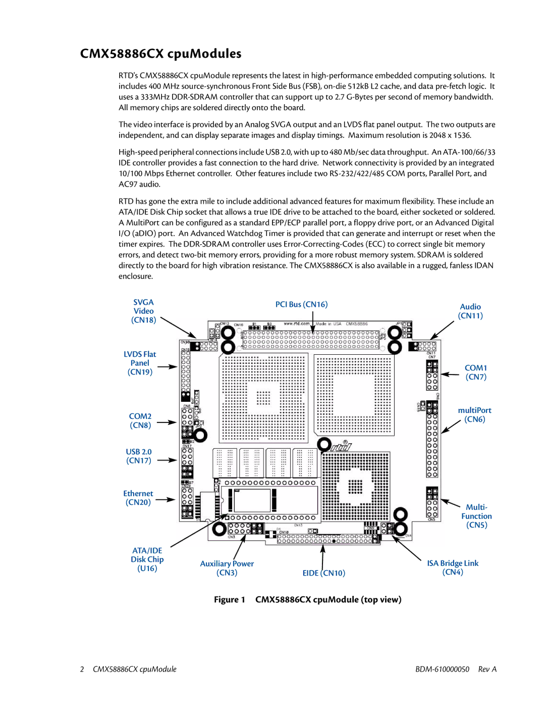 IBM user manual CMX58886CX cpuModules, CMX58886CX cpuModule top view 