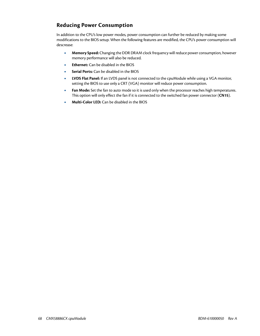 IBM CMX58886CX user manual Reducing Power Consumption 