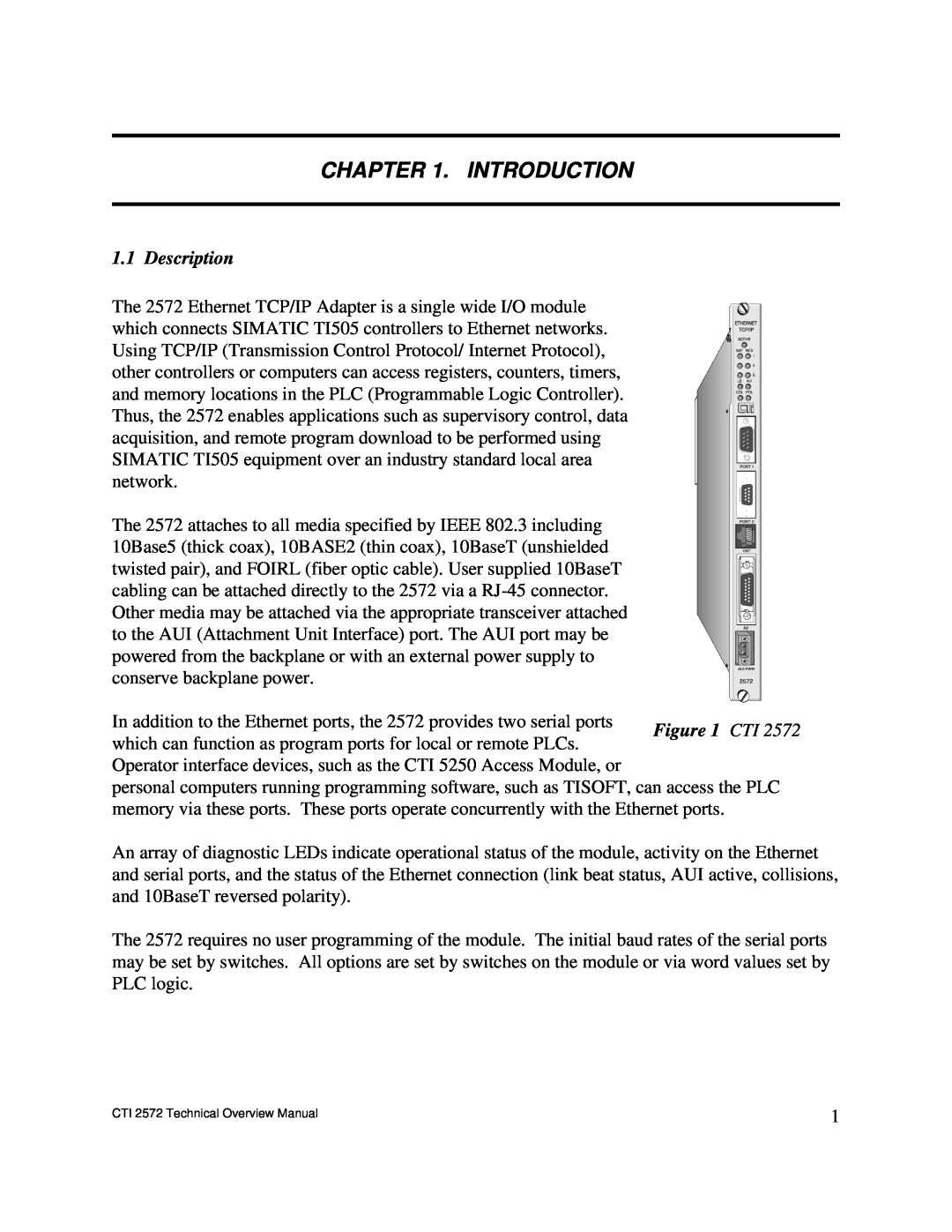 IBM CTI 2572 manual Introduction, Description, Cti 