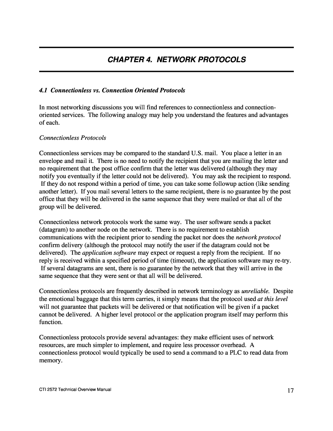 IBM CTI 2572 manual Network Protocols, Connectionless vs. Connection Oriented Protocols 