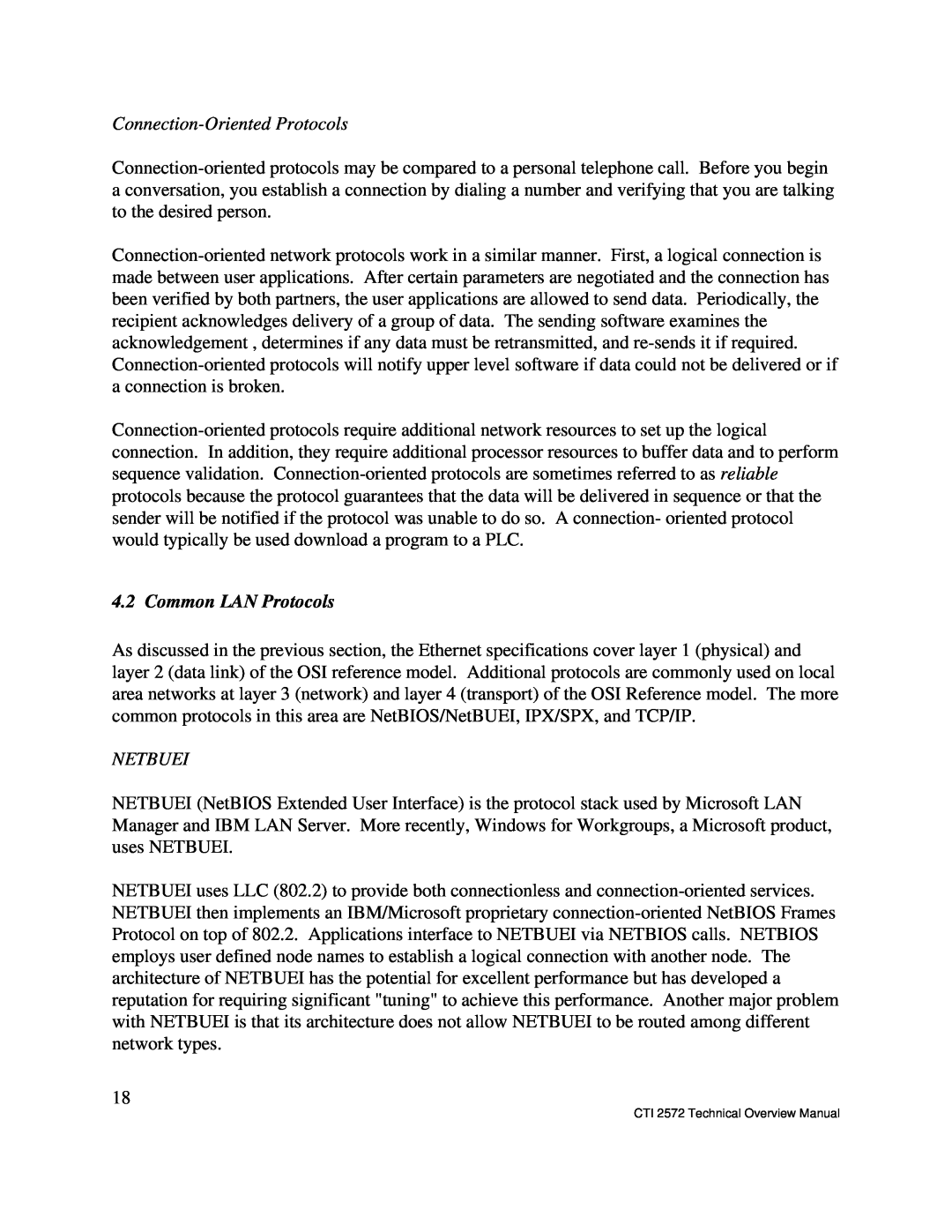 IBM CTI 2572 manual Common LAN Protocols, Connection-Oriented Protocols, Netbuei 