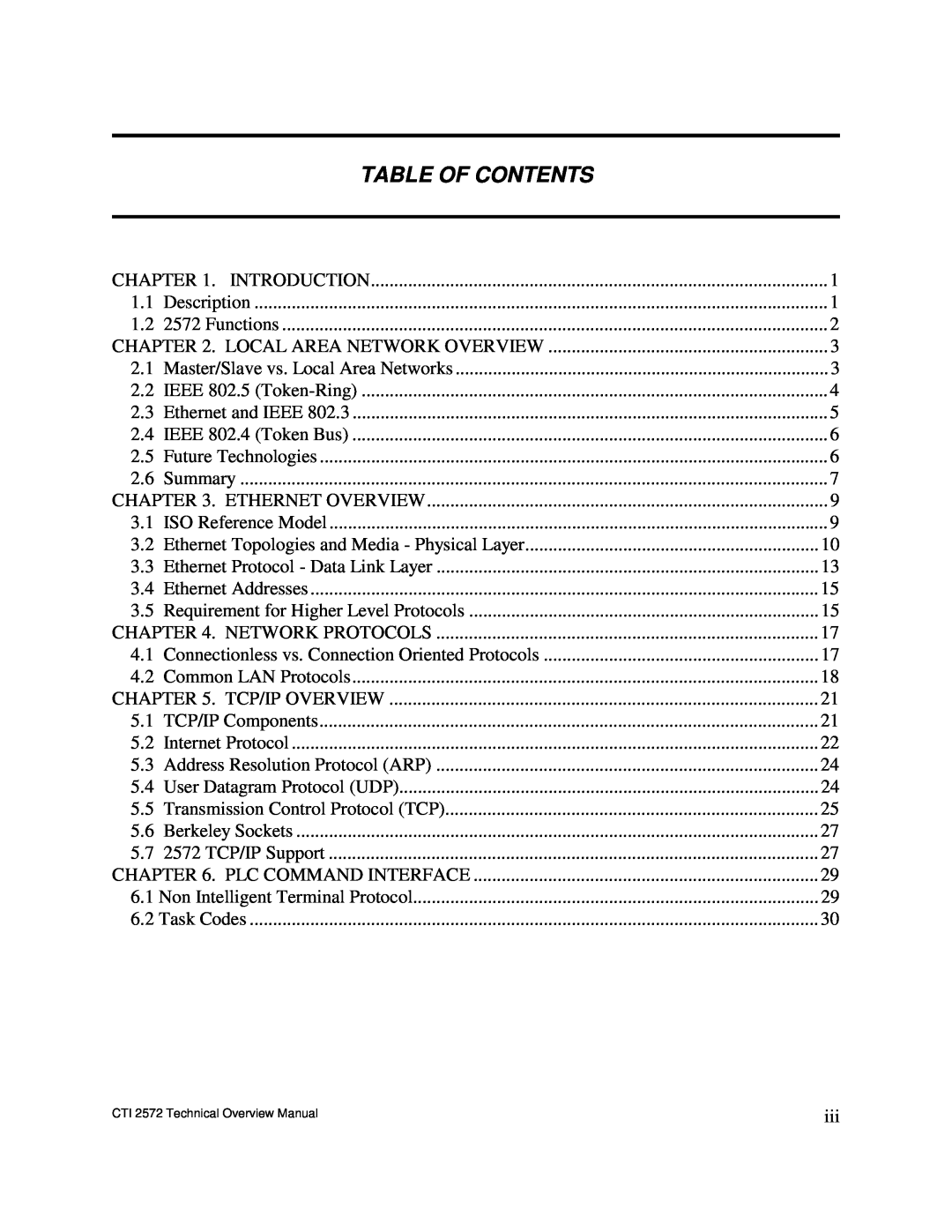 IBM CTI 2572 manual Table Of Contents 