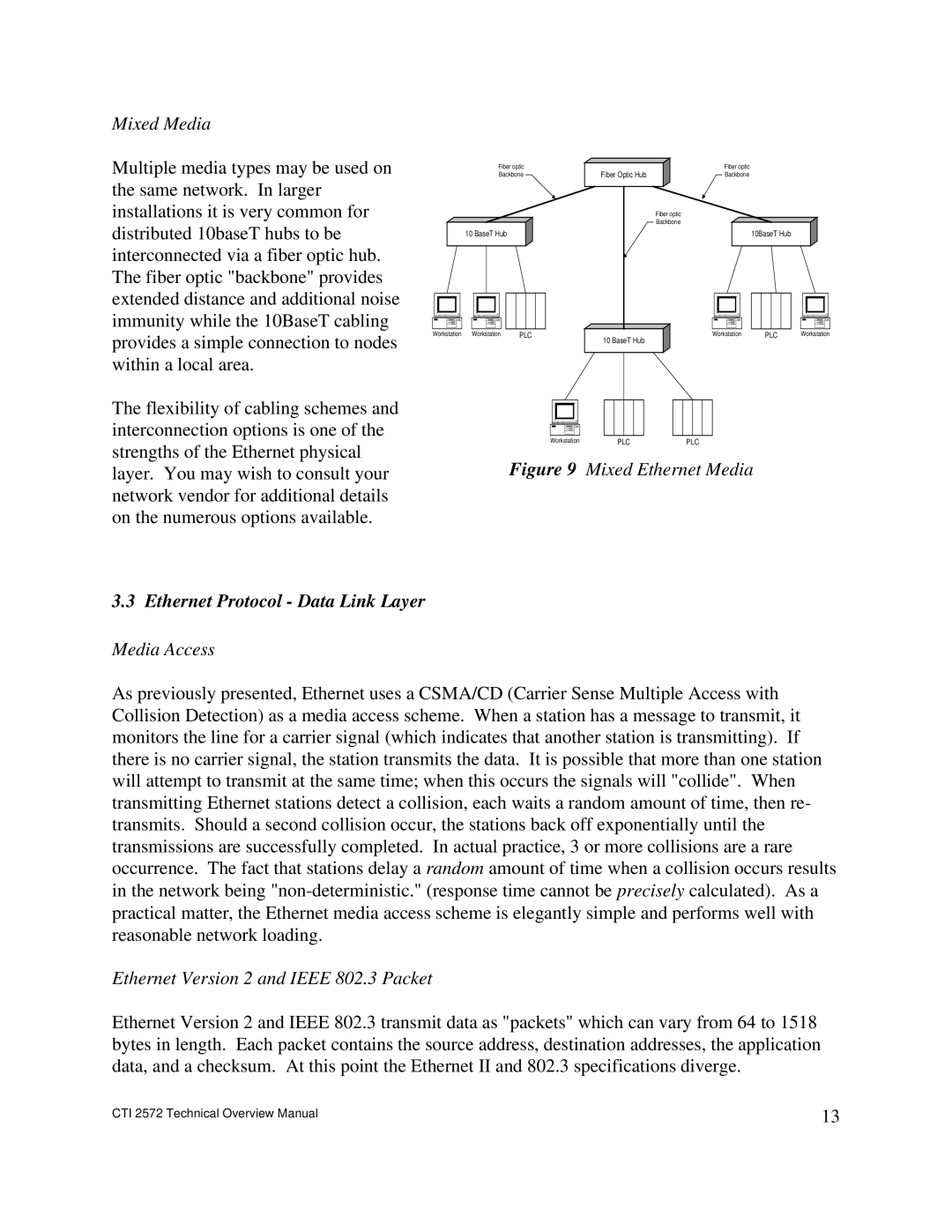 IBM CTI 2572 manual Mixed Media, Ethernet Protocol Data Link Layer, Ethernet Version 2 and Ieee 802.3 Packet 