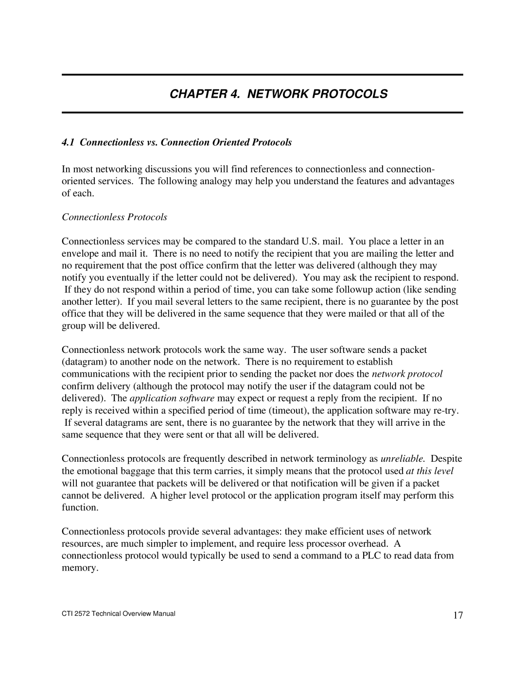 IBM CTI 2572 manual Network Protocols, Connectionless vs. Connection Oriented Protocols, Connectionless Protocols 