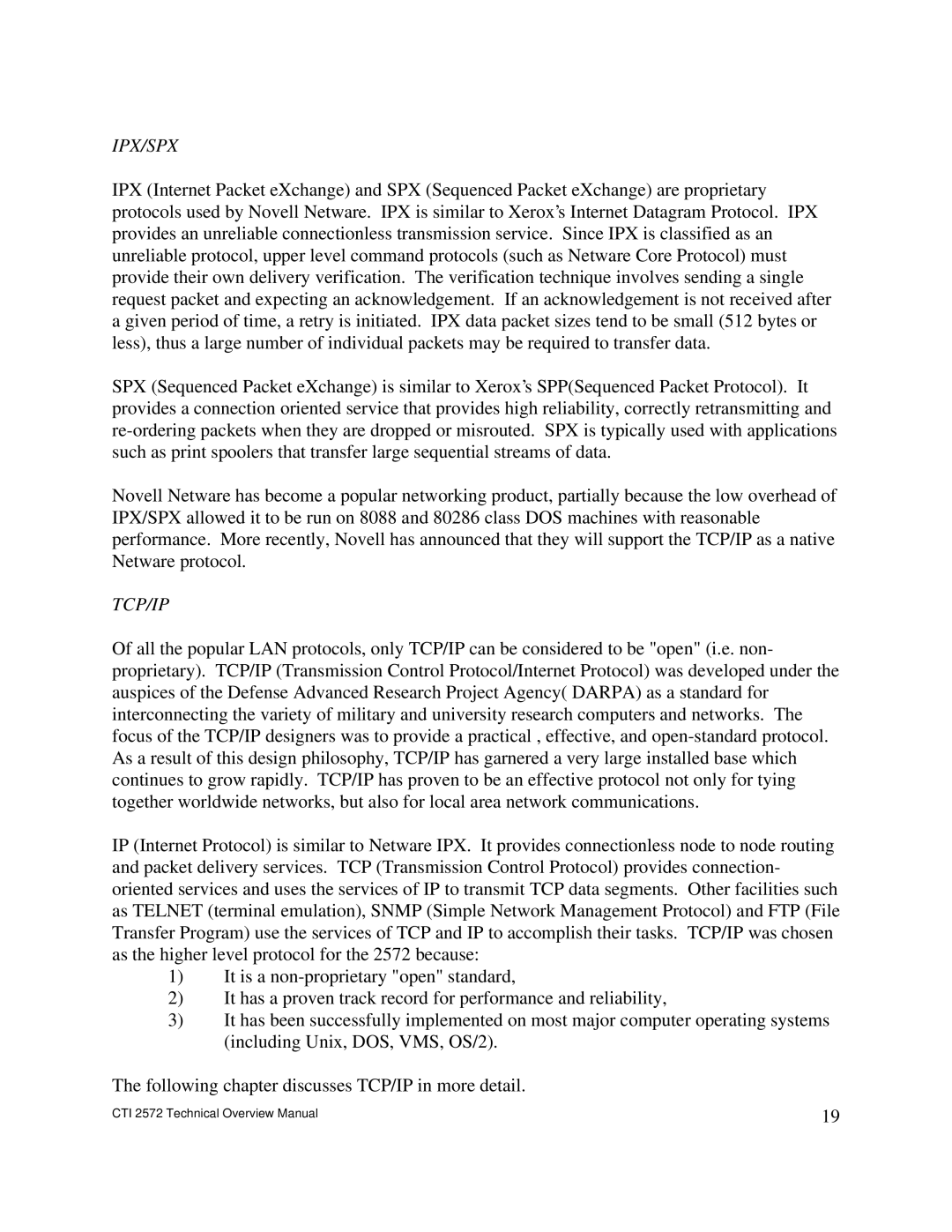 IBM CTI 2572 manual Ipx/Spx 