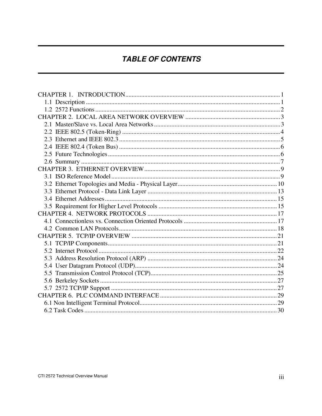 IBM CTI 2572 manual Table of Contents 