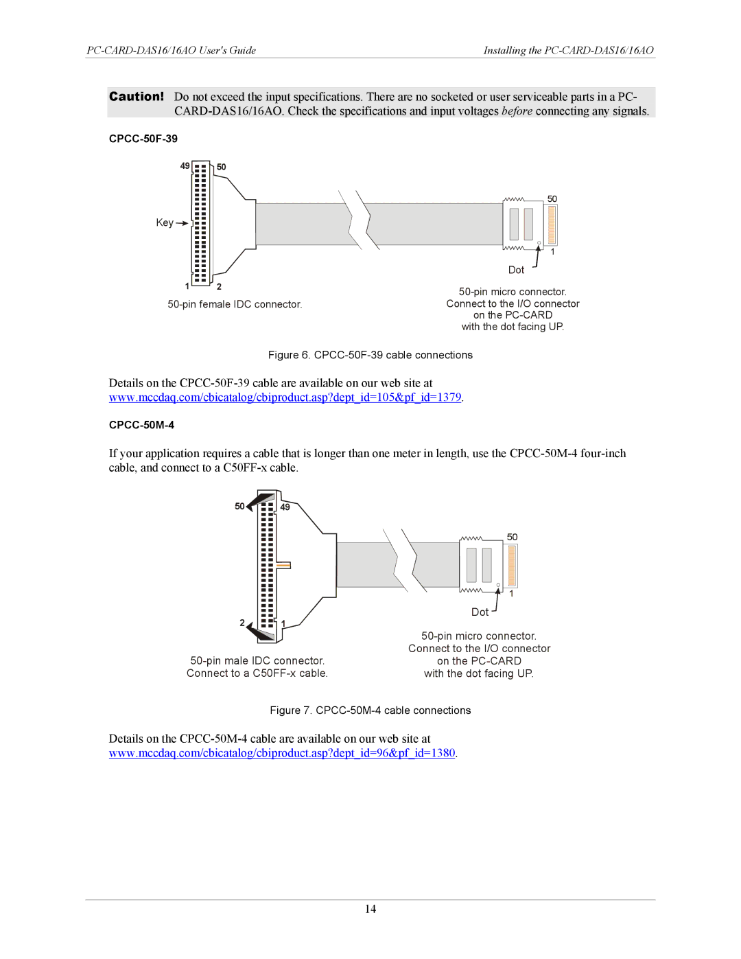 IBM DAS16AO manual CPCC-50M-4 