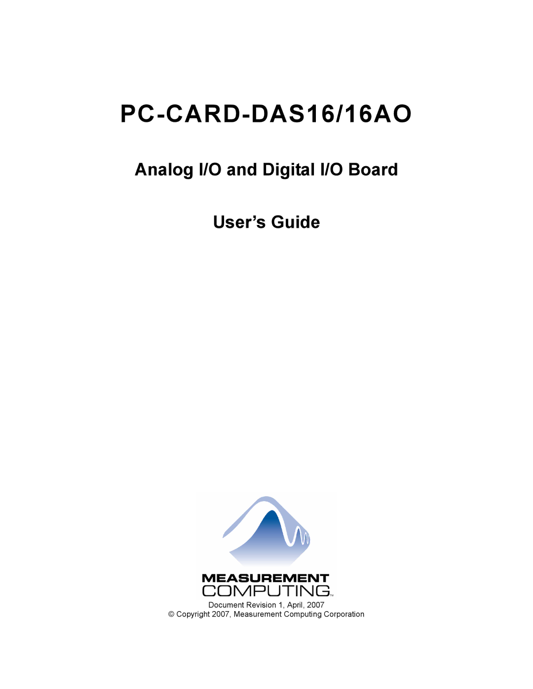 IBM DAS16AO manual PC-CARD-DAS16/16AO 