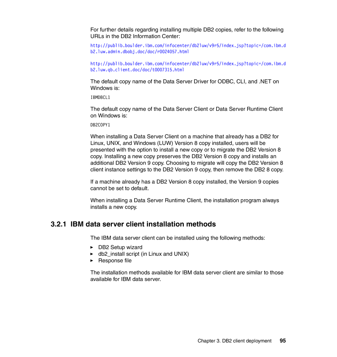 IBM DB2 manual IBM data server client installation methods 