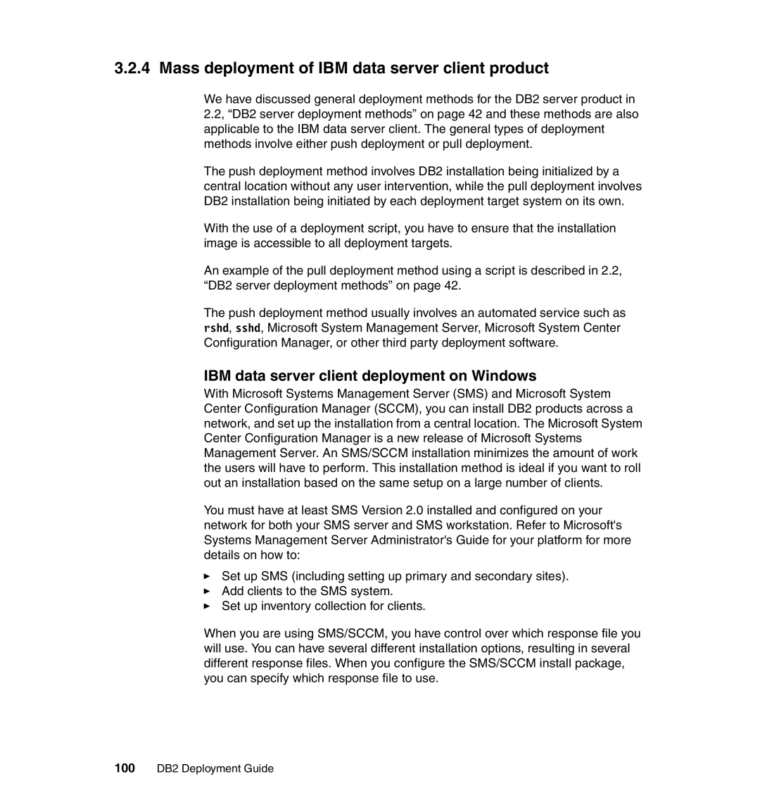 IBM DB2 manual Mass deployment of IBM data server client product, IBM data server client deployment on Windows 