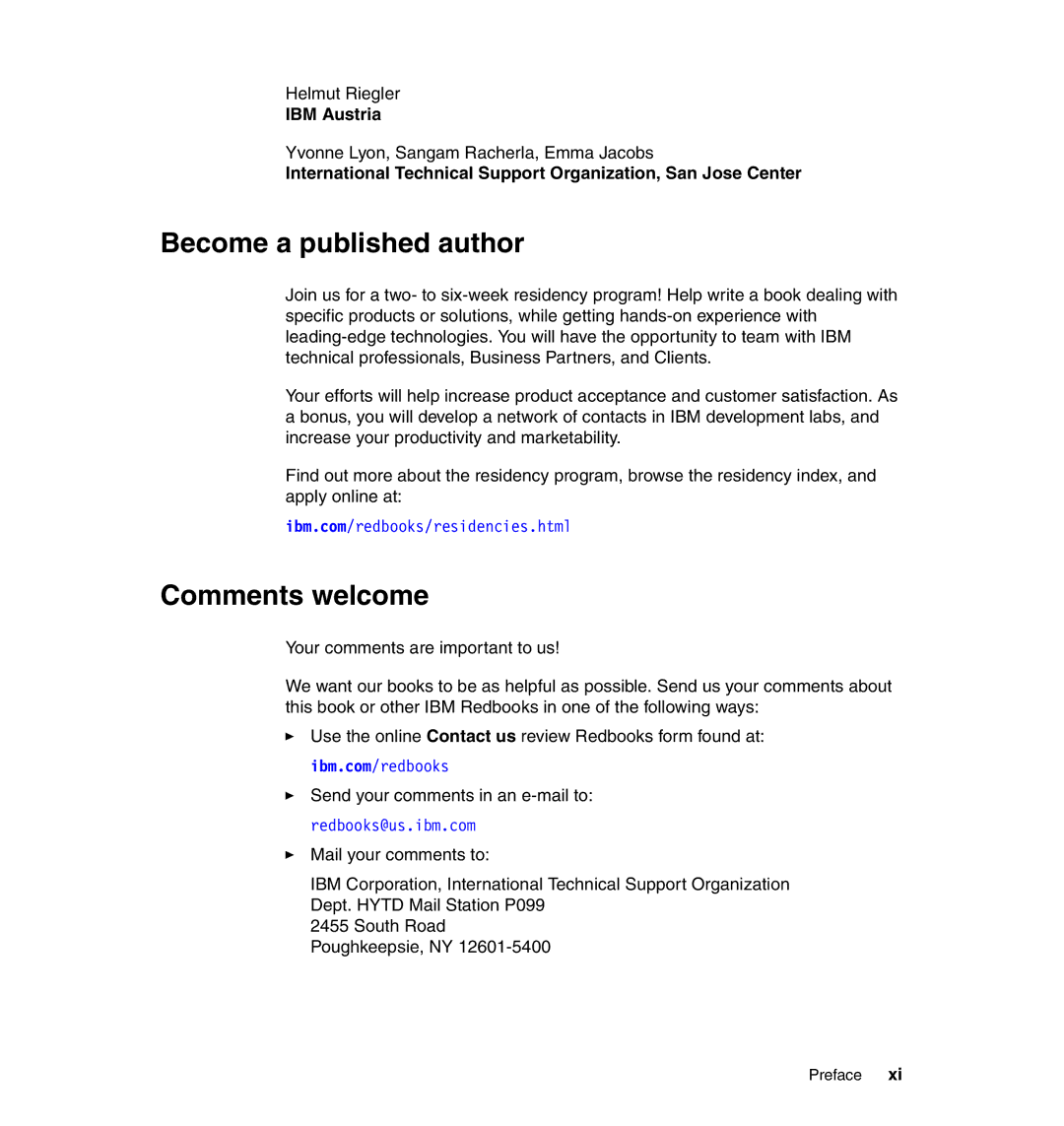 IBM DB2 manual Become a published author, Comments welcome, IBM Austria, Preface 