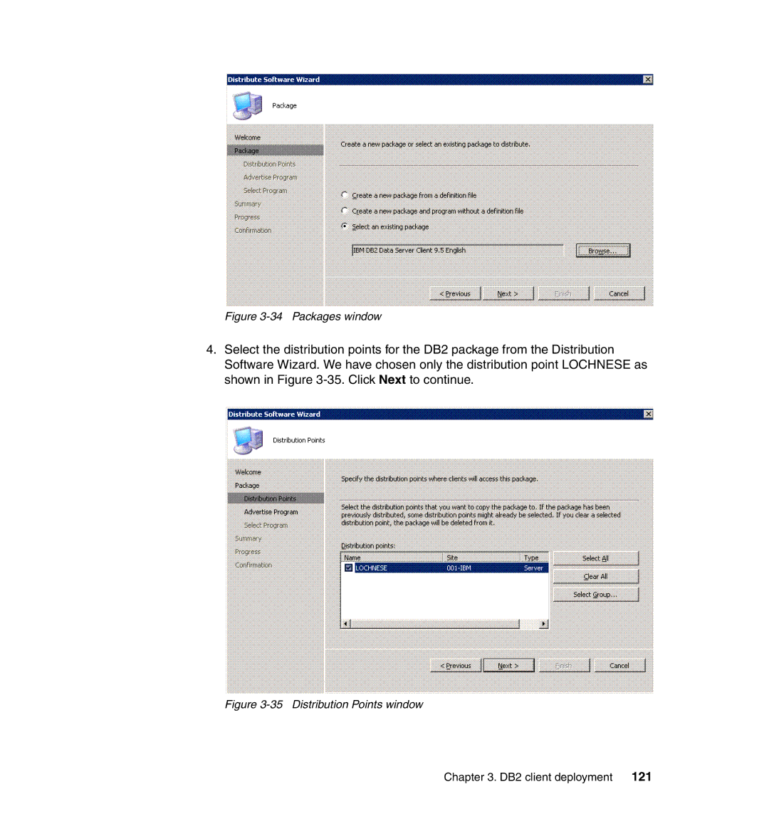 IBM DB2 manual Packages window 