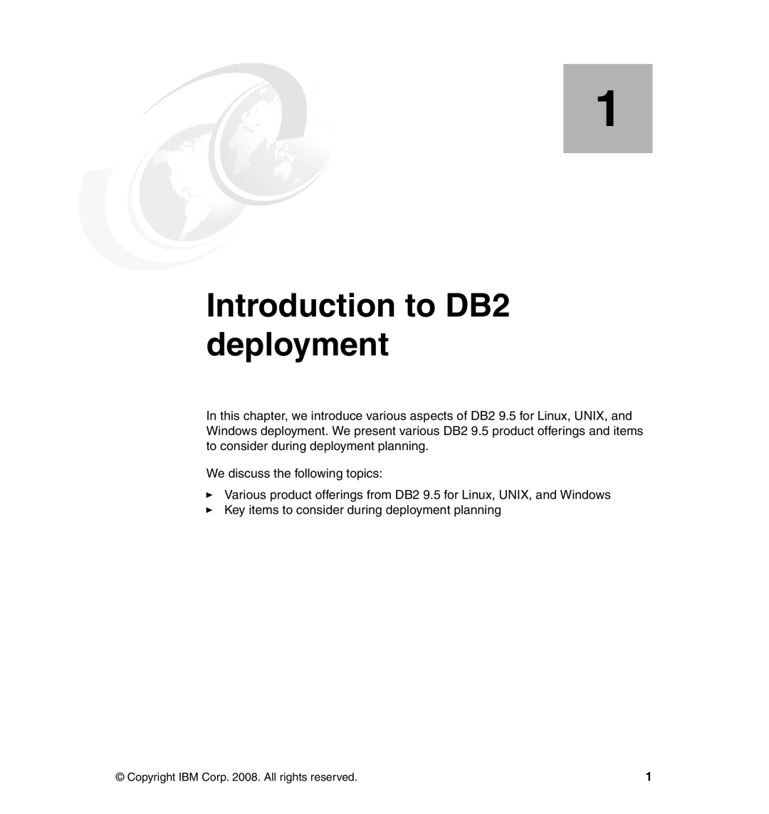 IBM manual Introduction to DB2 deployment 