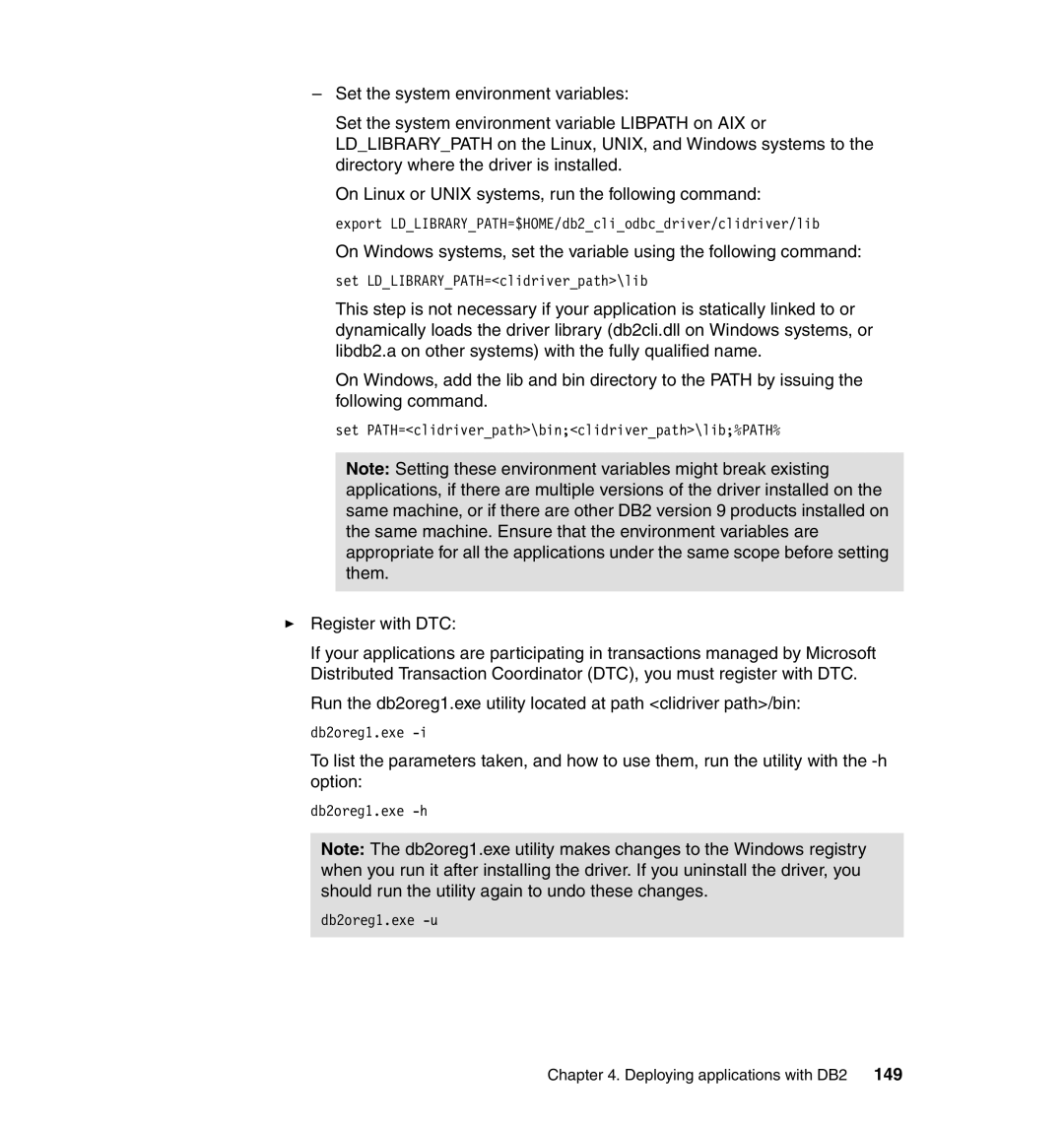 IBM DB2 manual Set PATH=clidriverpath\binclidriverpath\lib%PATH% 