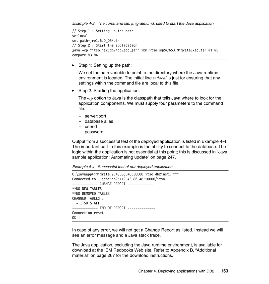 IBM DB2 manual Example 4-4 Successful test of our deployed application 