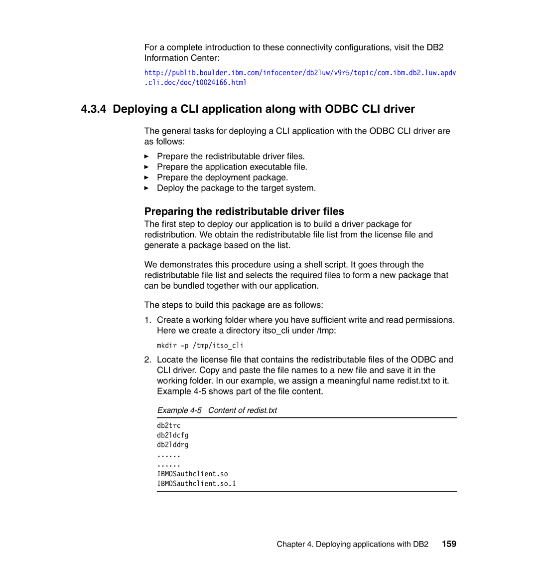 IBM DB2 manual Deploying a CLI application along with Odbc CLI driver, Preparing the redistributable driver files 