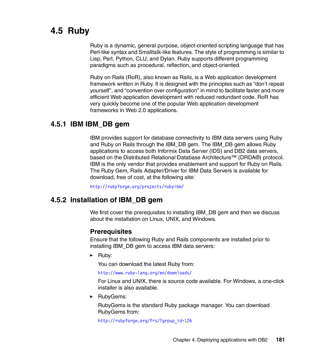 IBM DB2 manual Ruby, IBM Ibmdb gem, Installation of Ibmdb gem 