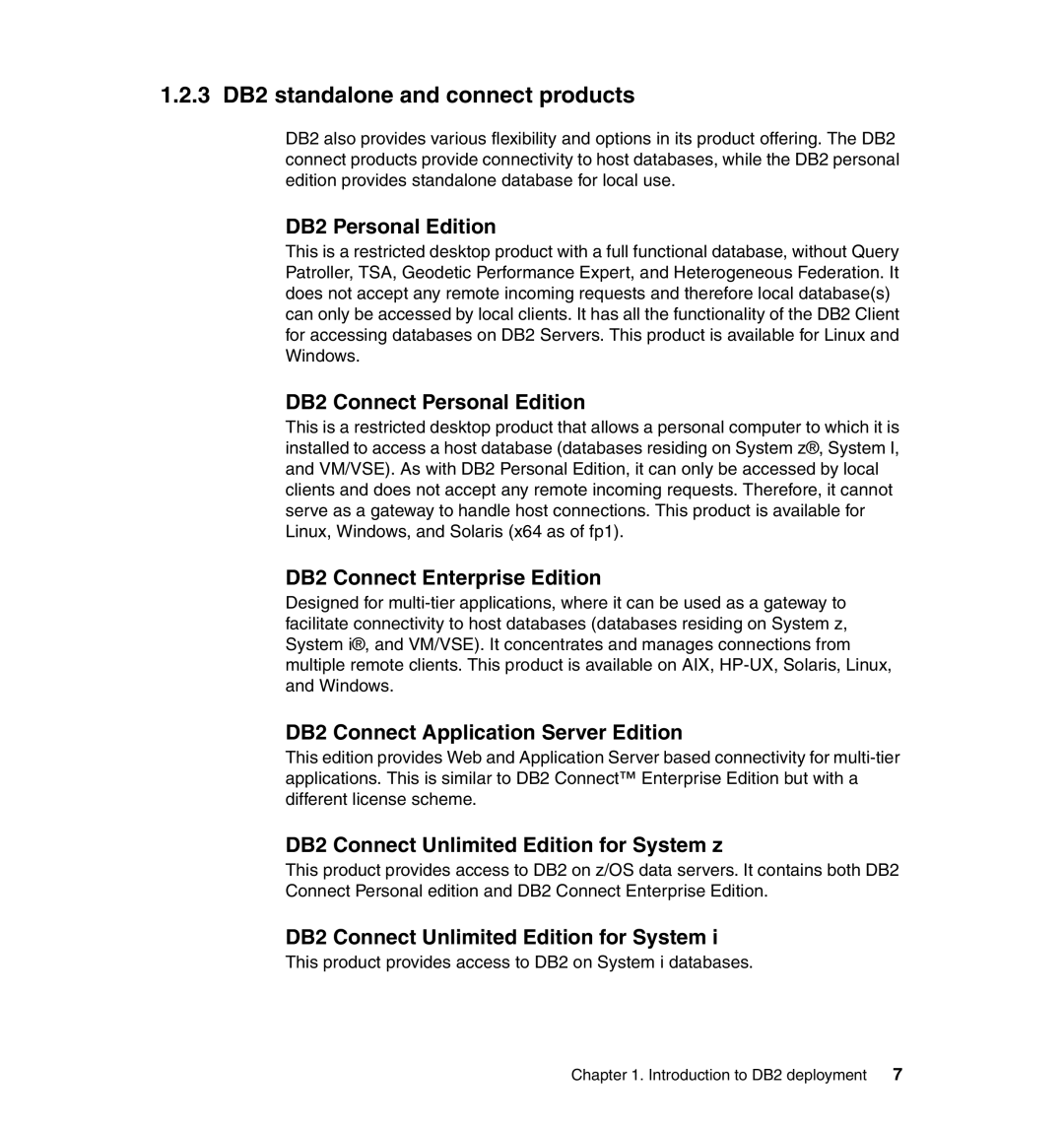 IBM manual 3 DB2 standalone and connect products 