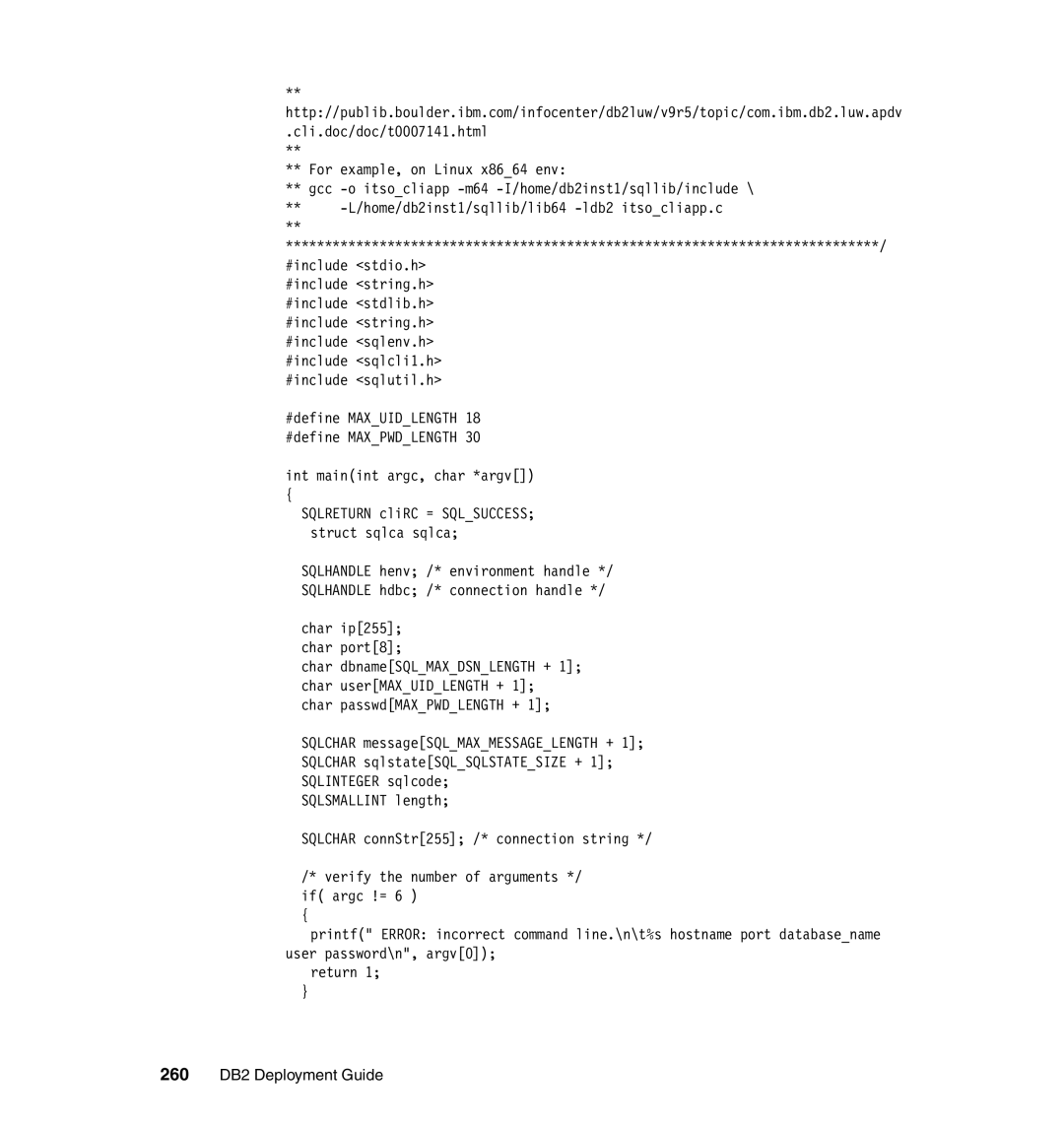 IBM manual 260 DB2 Deployment Guide 