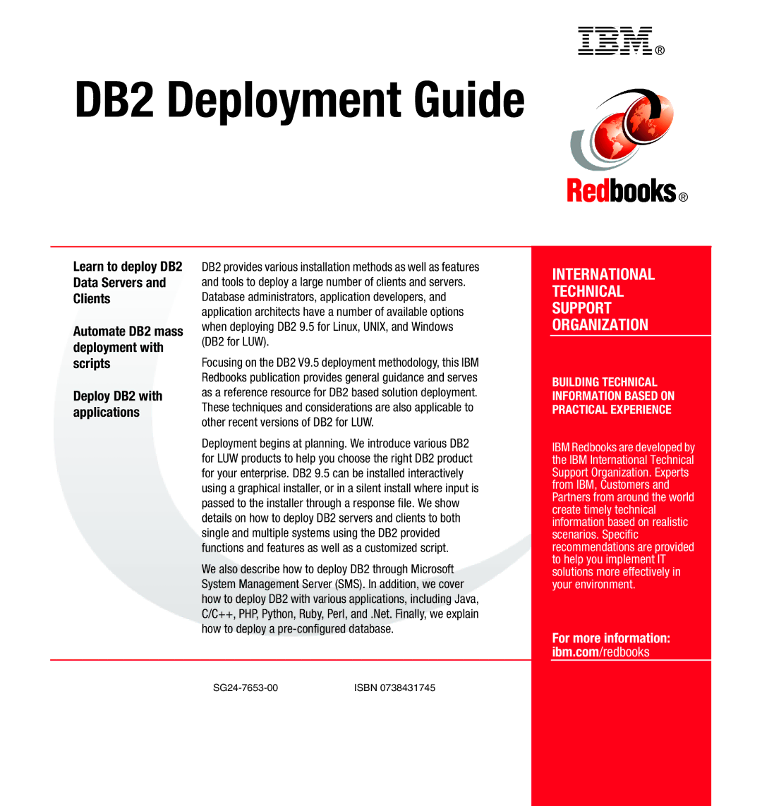 IBM manual DB2 Deployment Guide 