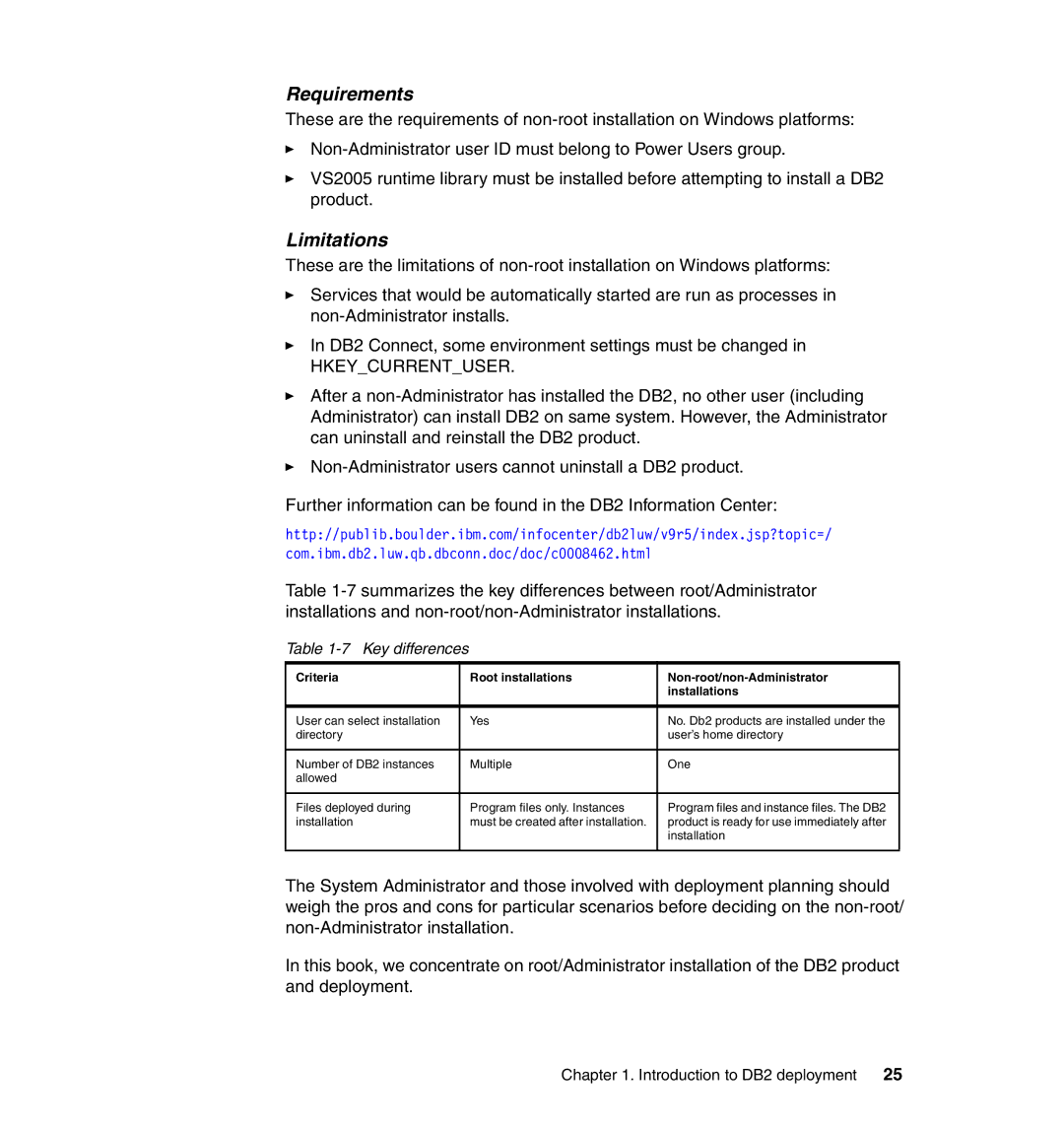 IBM DB2 manual Hkeycurrentuser, Key differences 