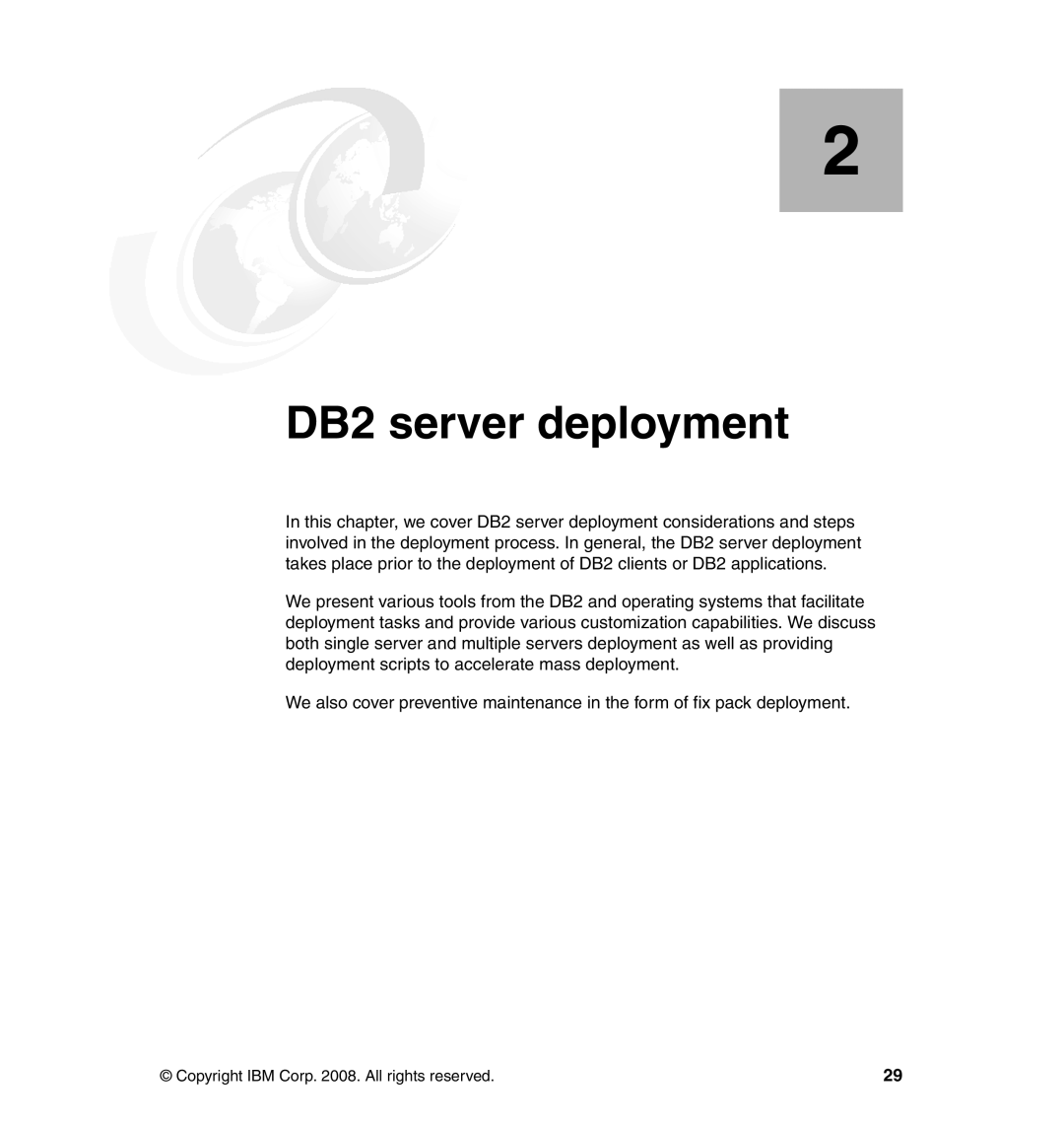 IBM manual DB2 server deployment 