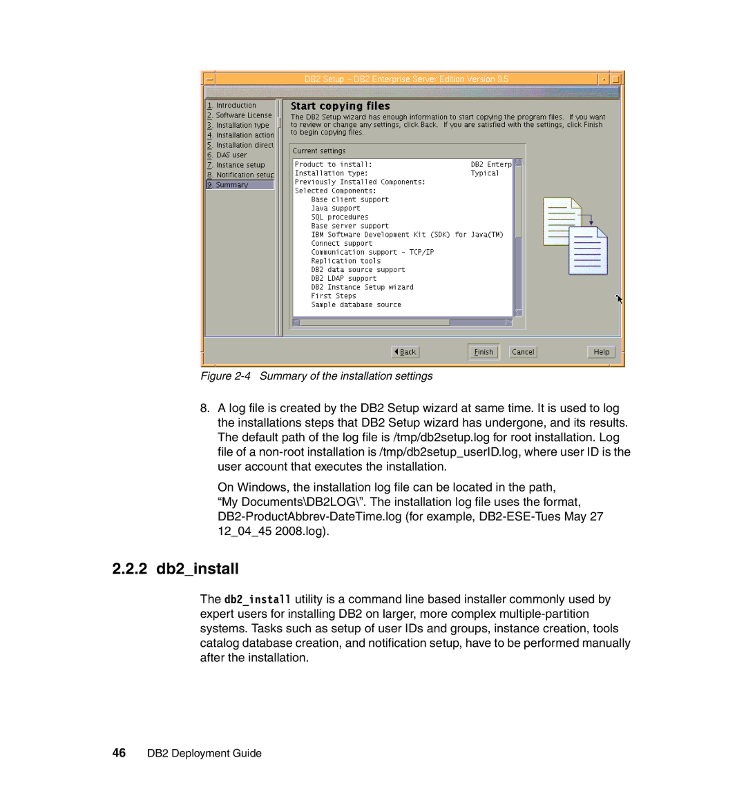 IBM manual 2 db2install, 46 DB2 Deployment Guide 