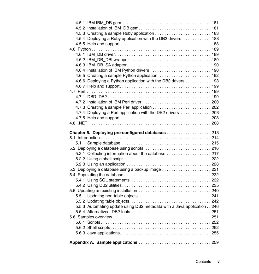 IBM DB2 manual Net, Contents 