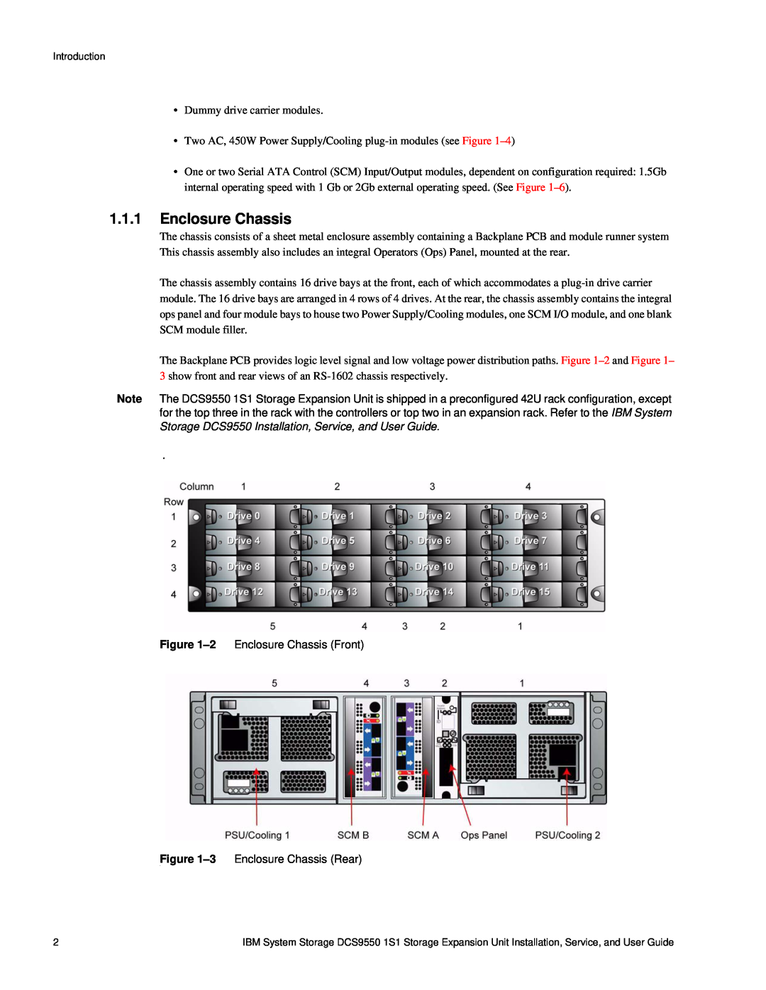 IBM DCS9550 1S1 manual Enclosure Chassis 